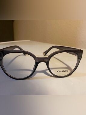 CHANEL Translucent Gray Round Women's Optical Glasses